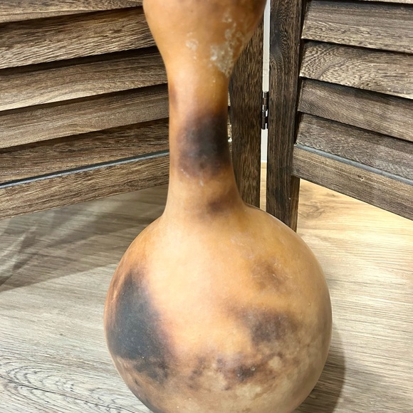Vintage Handmade Hollow Gourd Vase 14” High - Picture 5 of 7